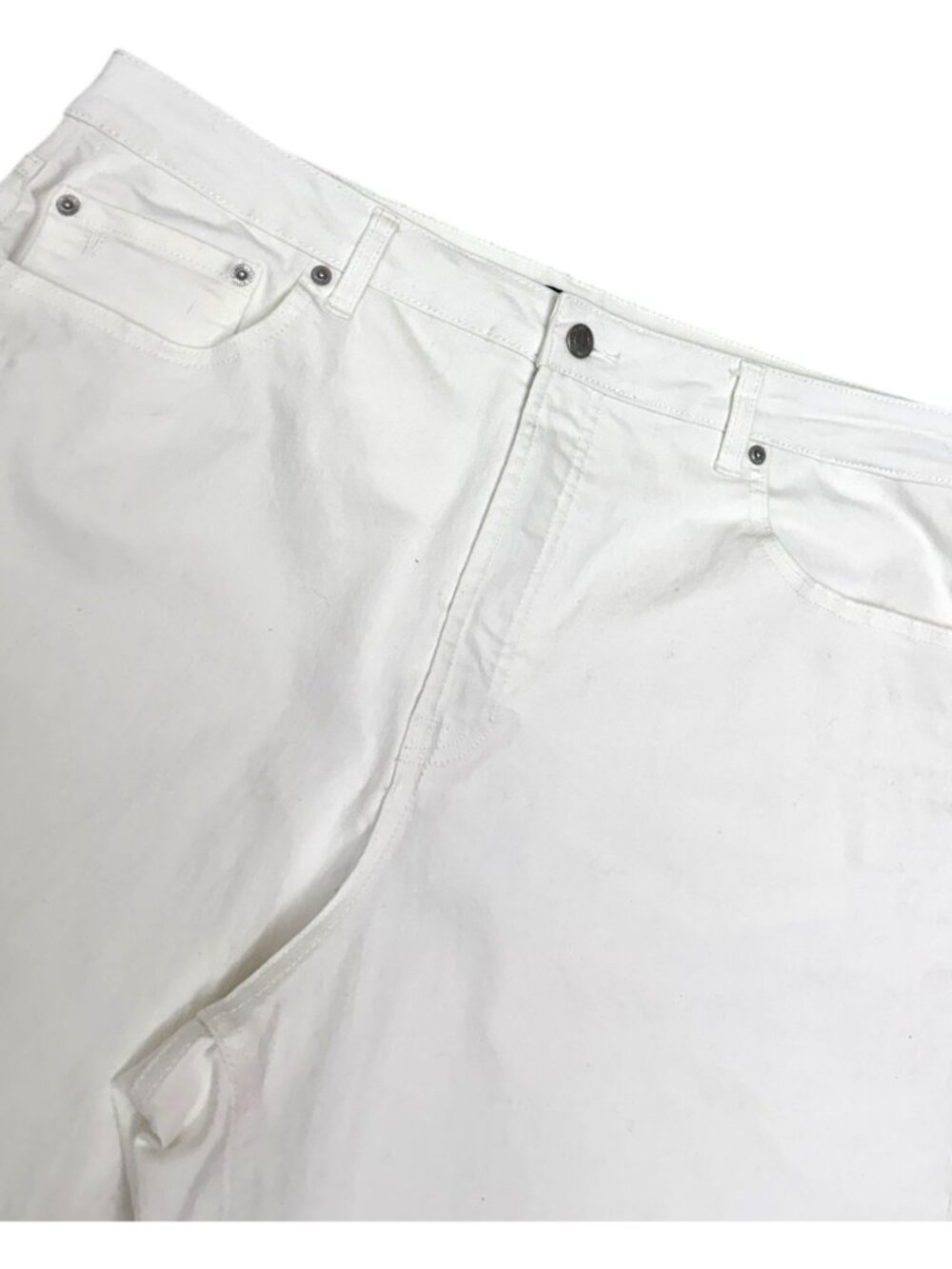 FRYE Leathers White Denim Designer Jeans Pants Womens 16 - Picture 7 of 7